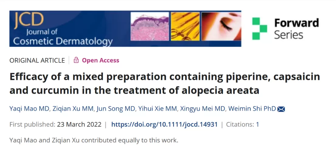 Efficacy of a mixed preparation containing piperine, capsaicin and curcumin in the treatment of alopecia areata