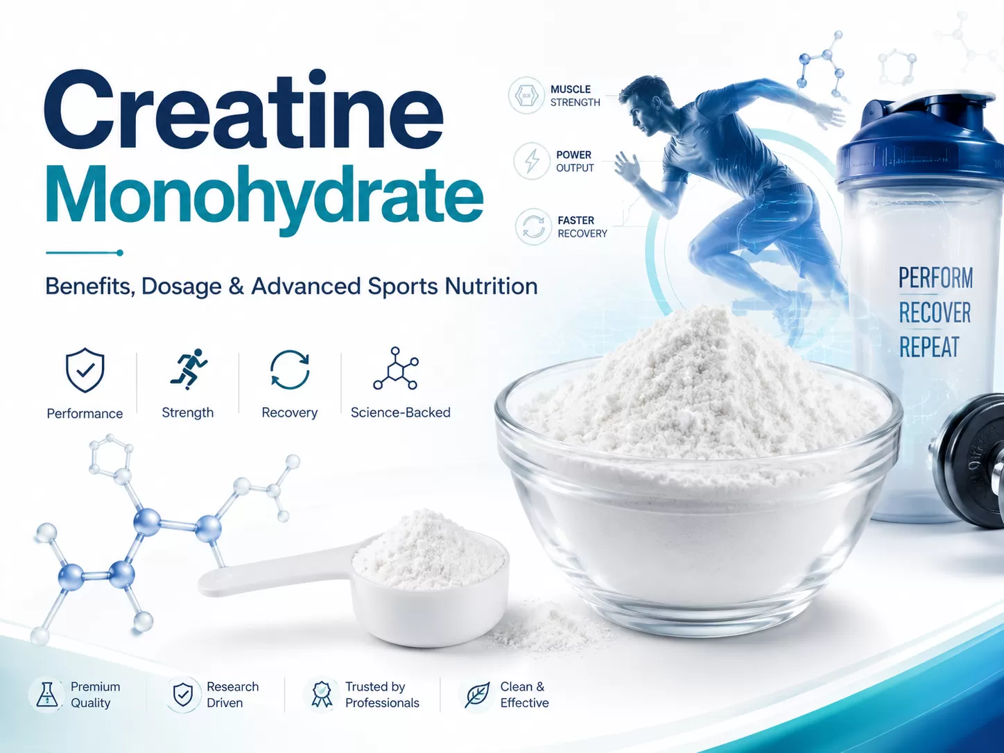 Come assumere la creatina monoidrato: benefici, dosaggio e formule avanzate di nutrizione sportiva