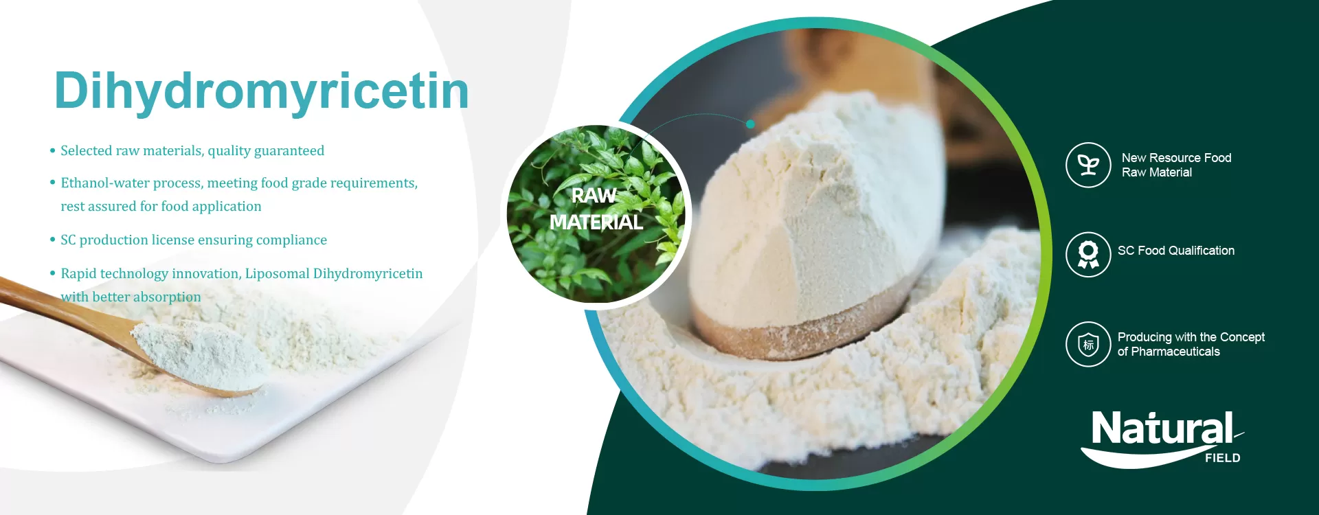 Perché scegliere il campo naturale come il tuo estratto di tè alla vite cinese/produttore di polvere di diidromiricetina?