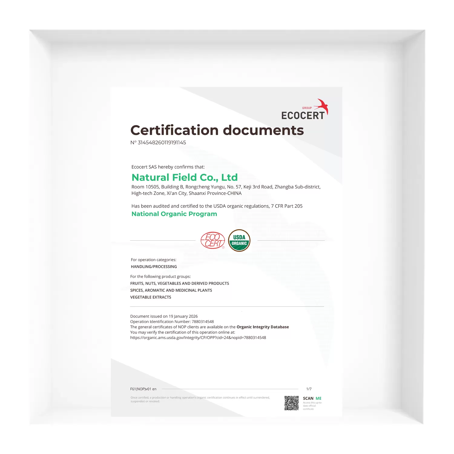 Certificazione ECOCERT