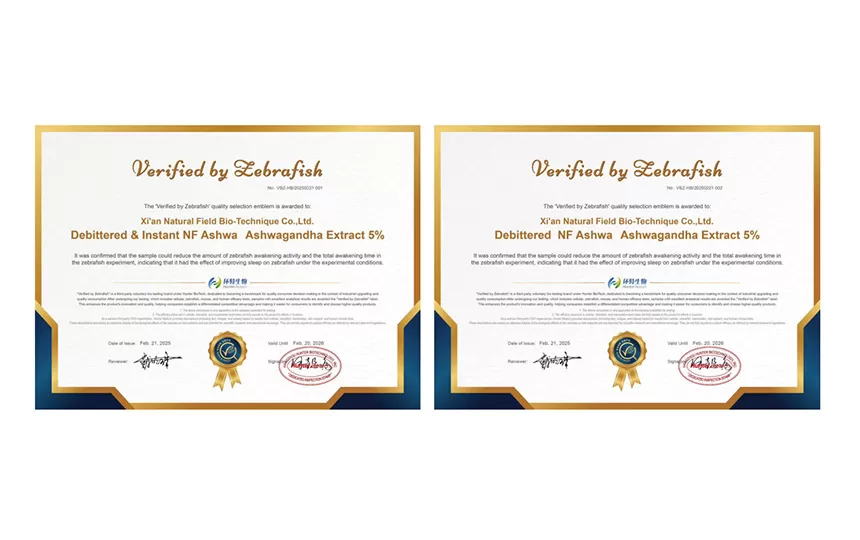 L'estratto di NF Ashwa Ashwagandha è certificato per migliorare il sonno e alleviare l'ansia